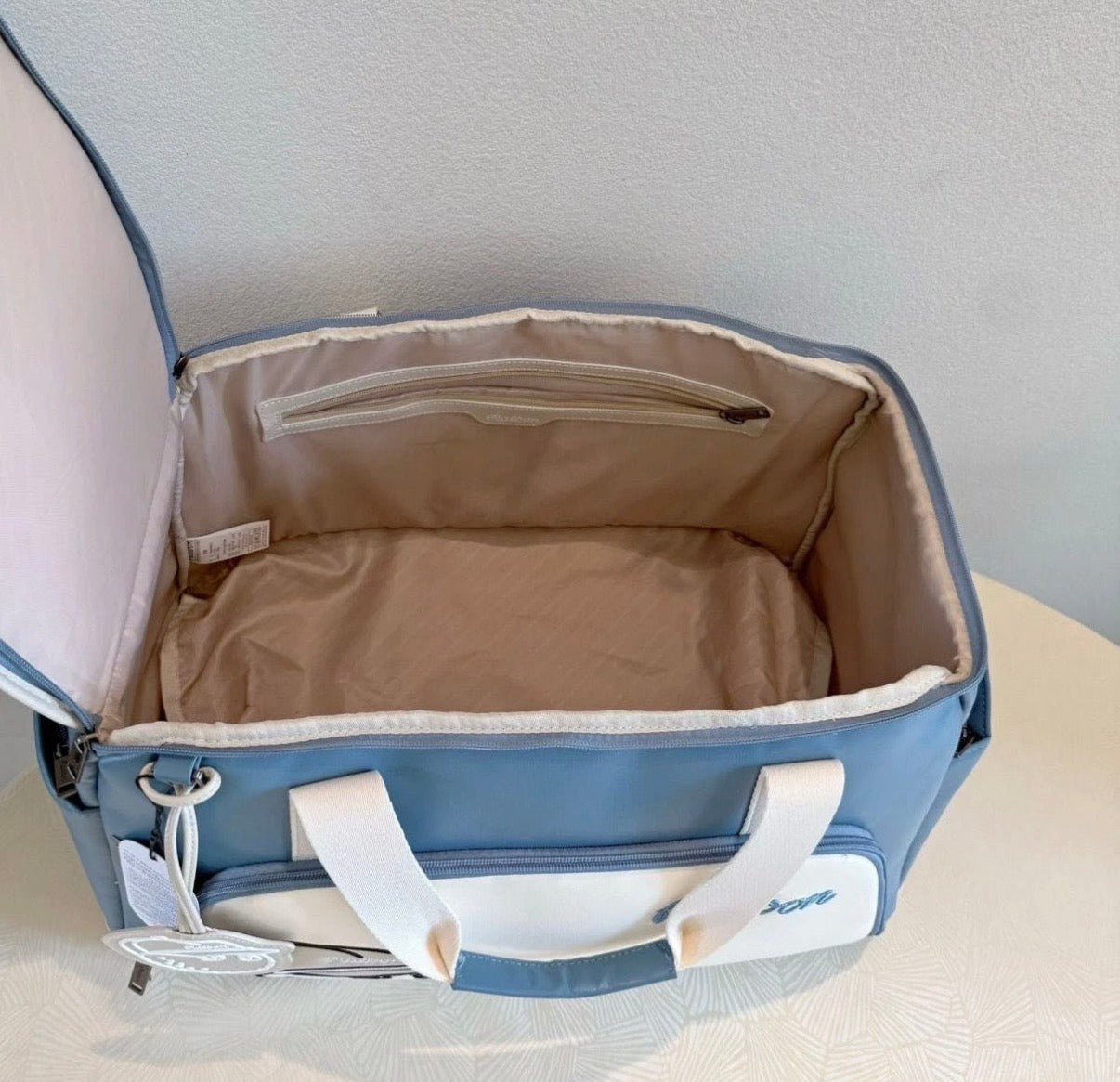 Malbon Golf Boston Bag With Shoulder Strap Blue