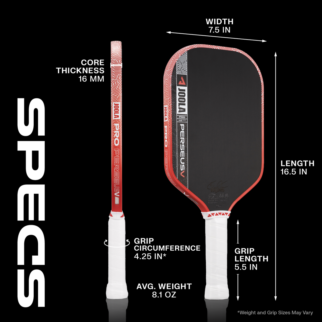 JOOLA Perseus Pro V Professional Carbon Fiber Pickleball Paddle