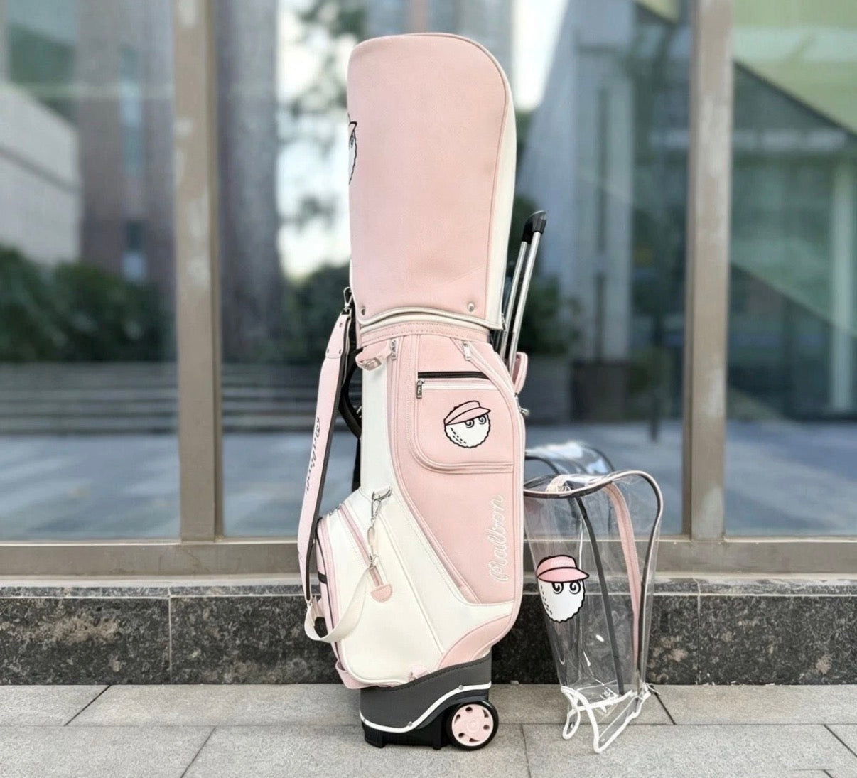 Malbon Golf / Caddy Bag / Stand Caster Type / PU Leather / 5way / Brown / 2cover