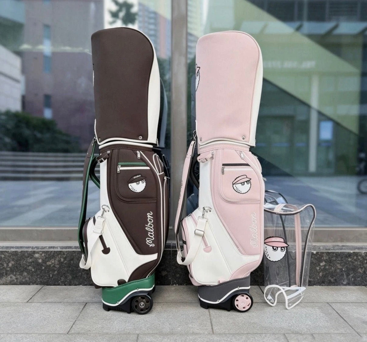 Malbon Golf / Caddy Bag / Stand Caster Type / PU Leather / 5way / Brown / 2cover