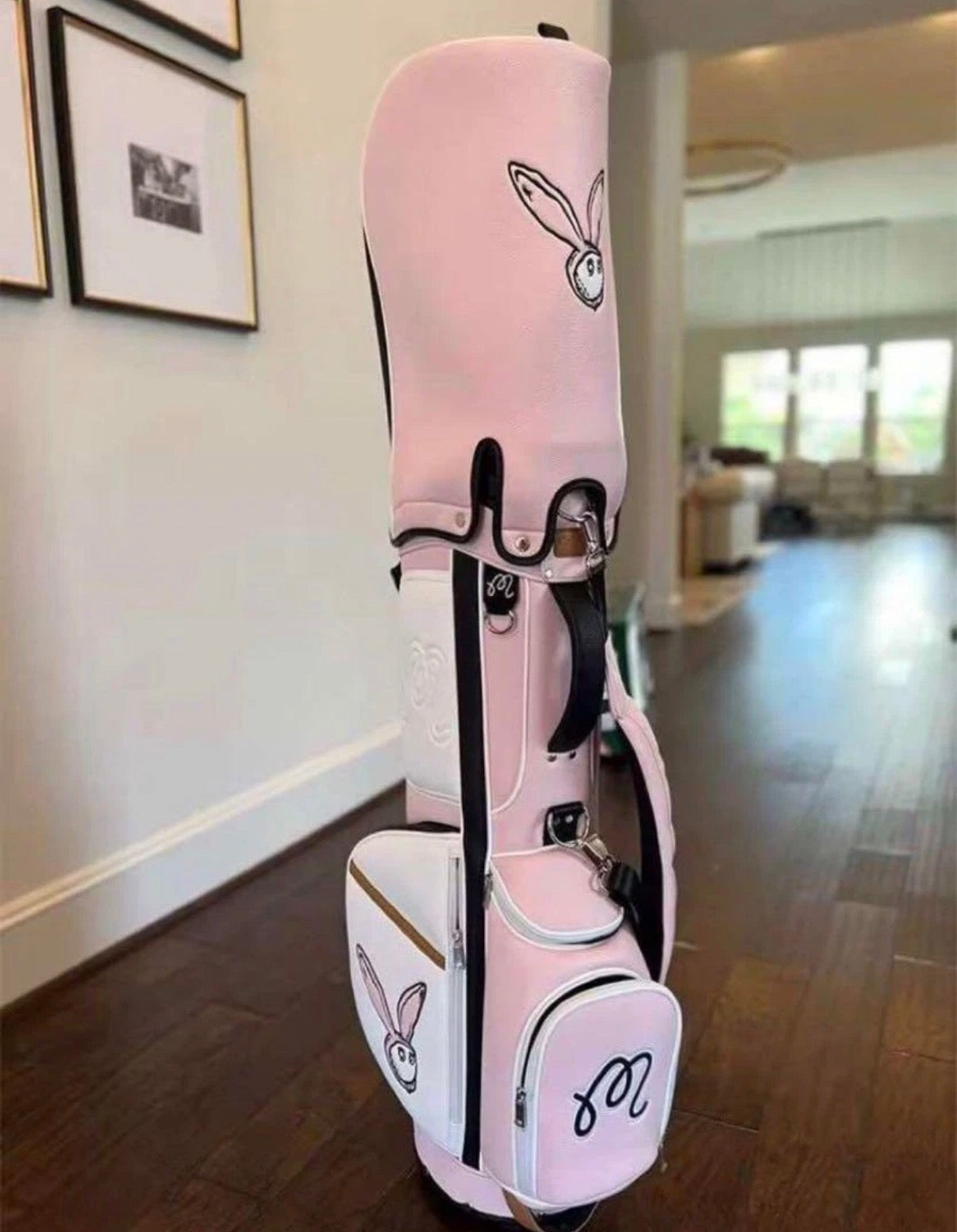 MALBON GOLF Caddy Bag Stand Type Pink Rabbit Synthetic Leather / 5-way / 2 Cover