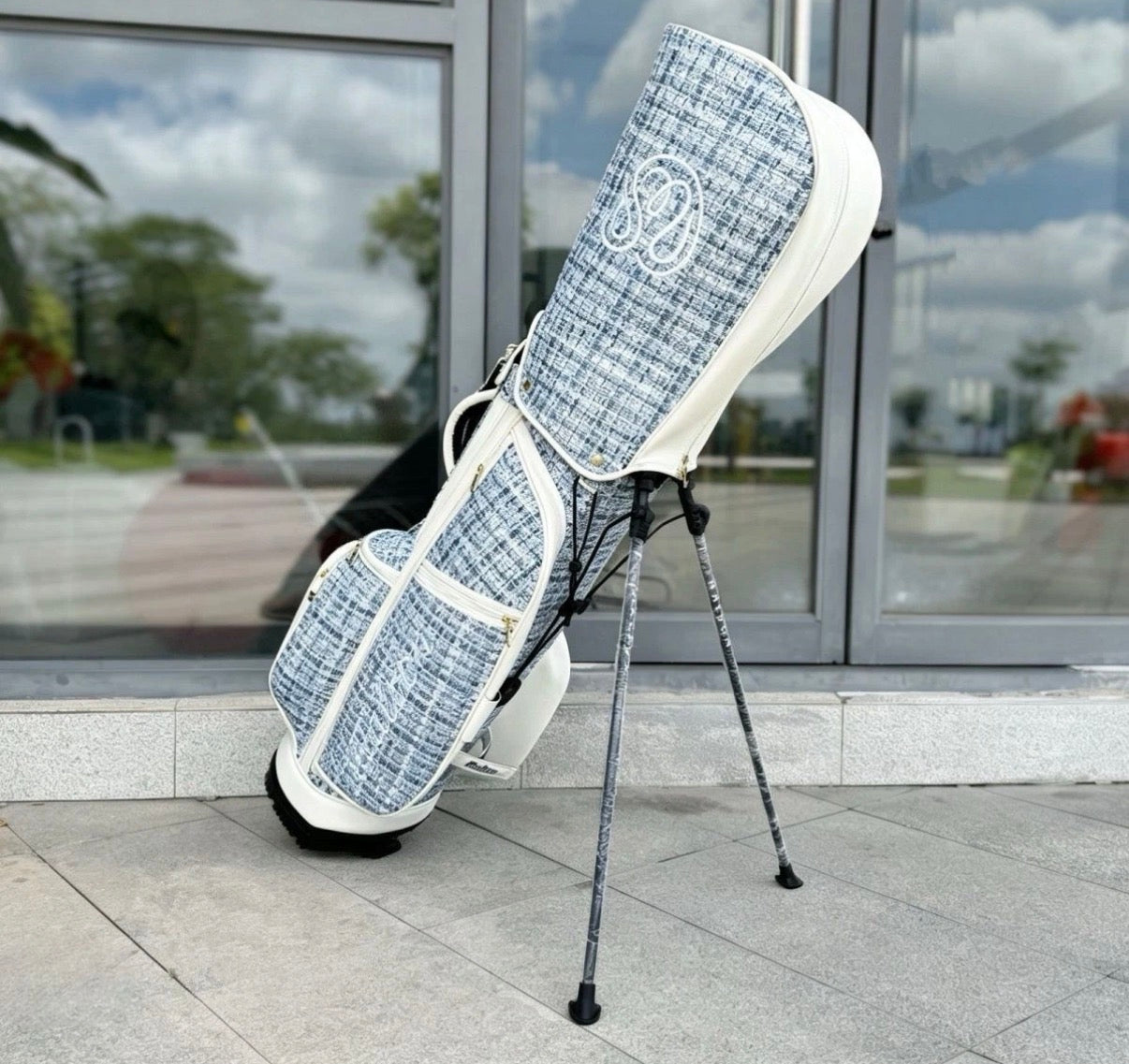 Malbon Golf / Caddy Bag / Stand Type / 2 Covers / LightBlue / 5way / Lightweight