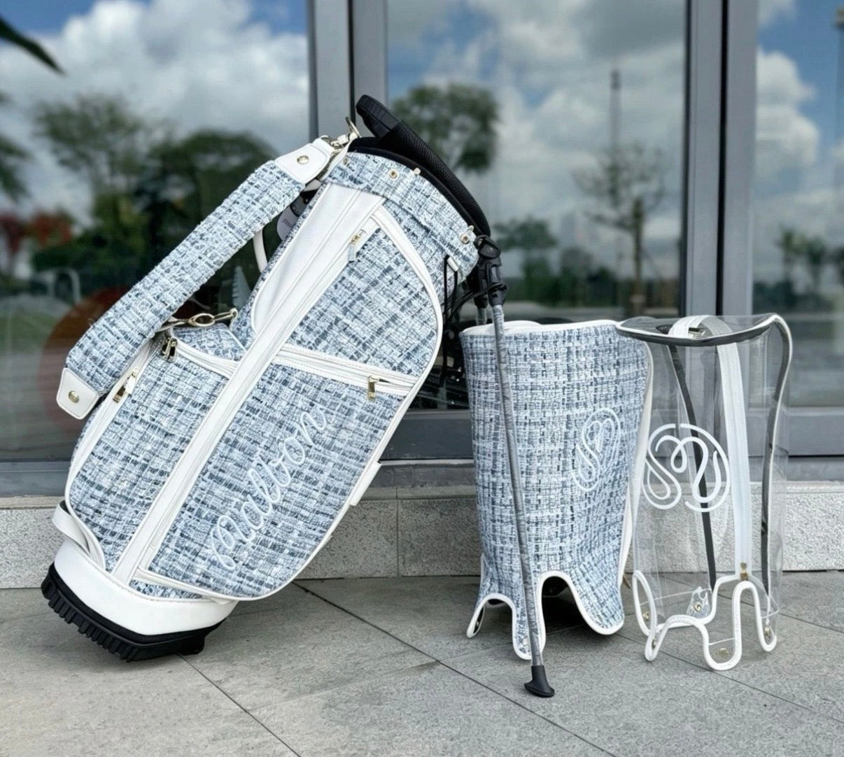 Malbon Golf / Caddy Bag / Stand Type / 2 Covers / LightBlue / 5way / Lightweight