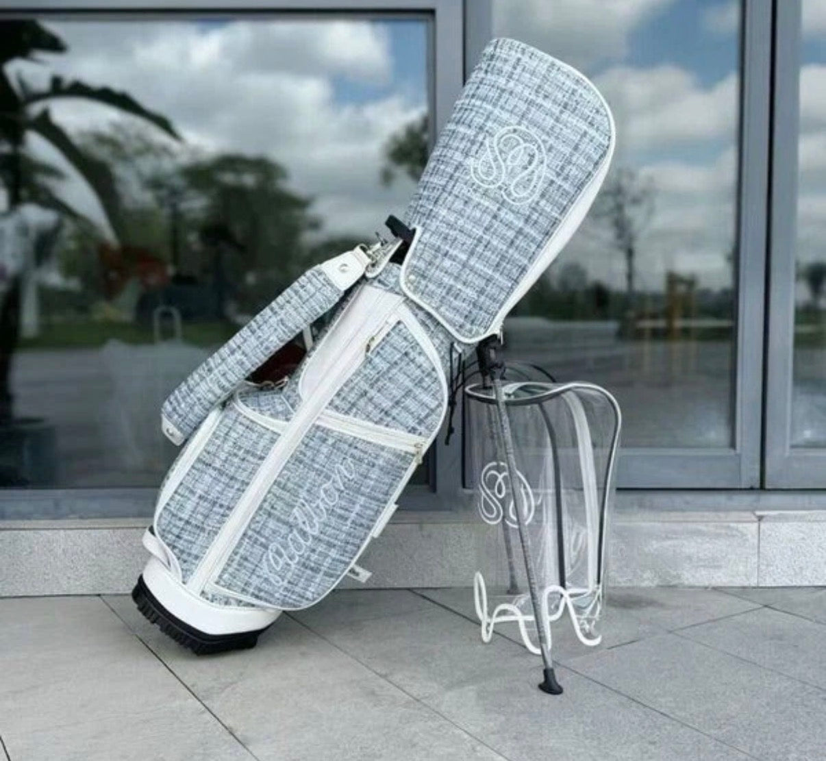 Malbon Golf / Caddy Bag / Stand Type / 2 Covers / LightBlue / 5way / Lightweight