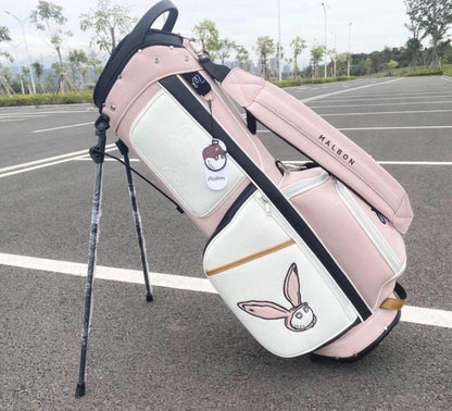 MALBON GOLF Caddy Bag Stand Type Pink Rabbit Synthetic Leather / 5-way / 2 Cover